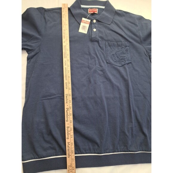 Vtg Y2k 2002 Navy Blue Mens Polo Hilfiger Pocket Crest Red Label Large Prep - Picture 8 of 11